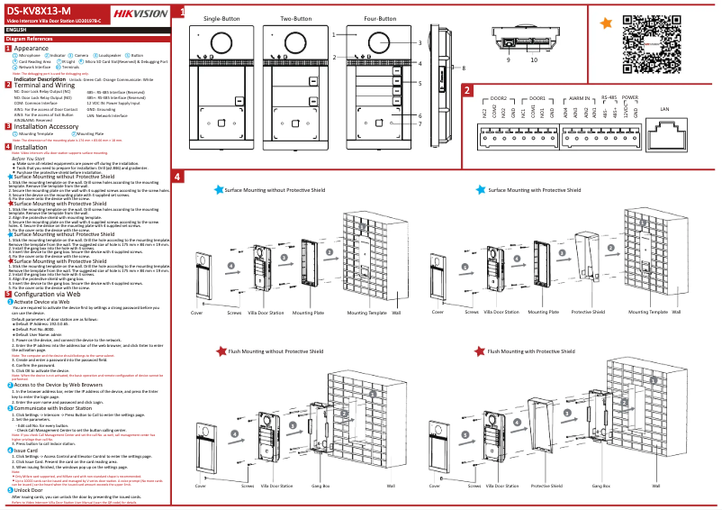 Page n°1 - Guide de démarrage rapide Hikvision DS-KV8113-WME1