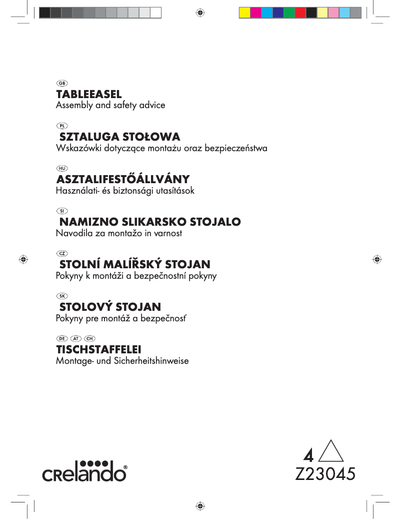 Page n°1 - Manuel utilisateur Crelando Z23045