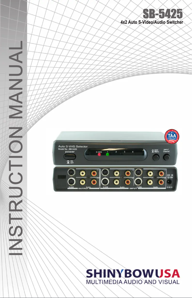 Page n°1 - Manuel utilisateur Shinybow SB-5425