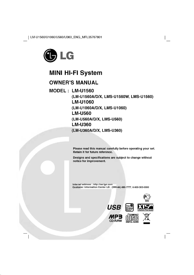 Page 1 de la notice Manuel utilisateur LG LM-U560X