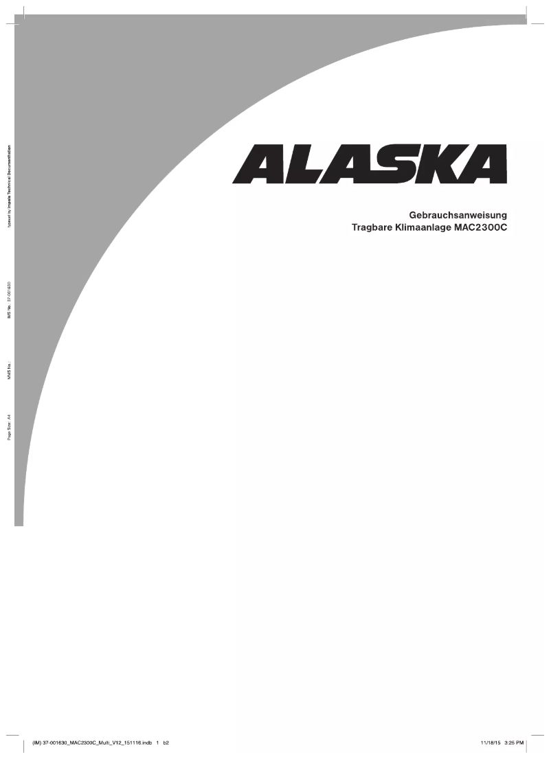 Page n°1 - Manuel utilisateur Alaska MAC2300C