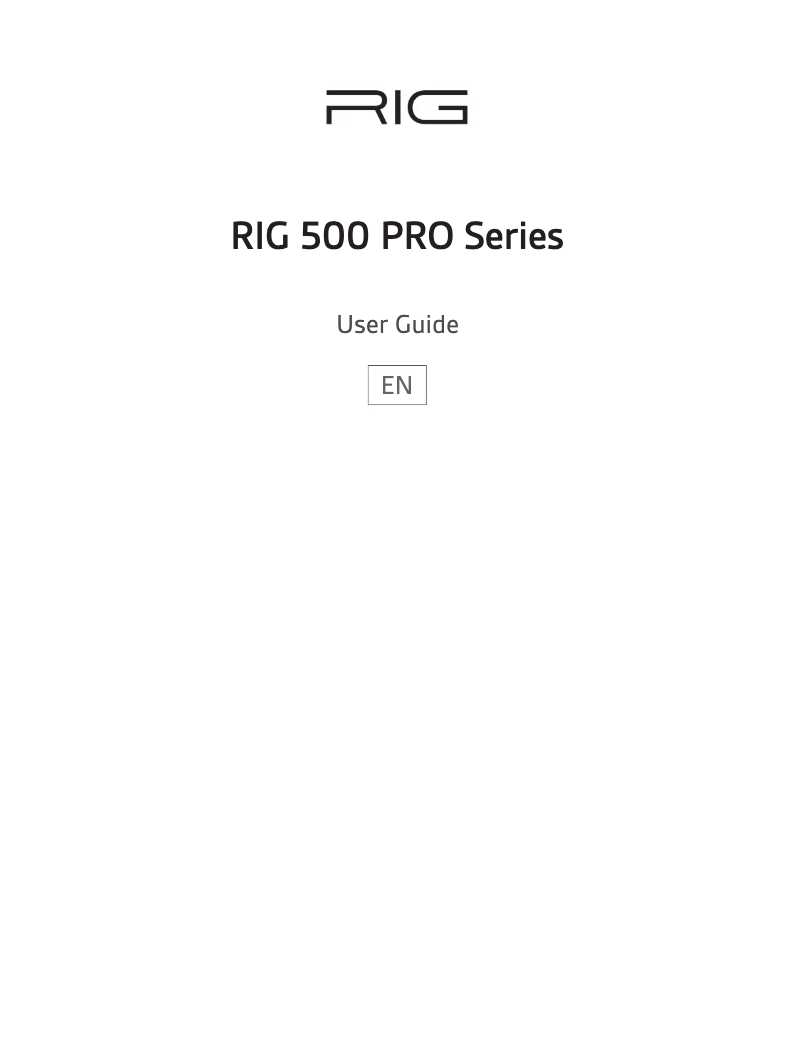 Page 1 de la notice Manuel utilisateur NACON RIG 500 Pro HS