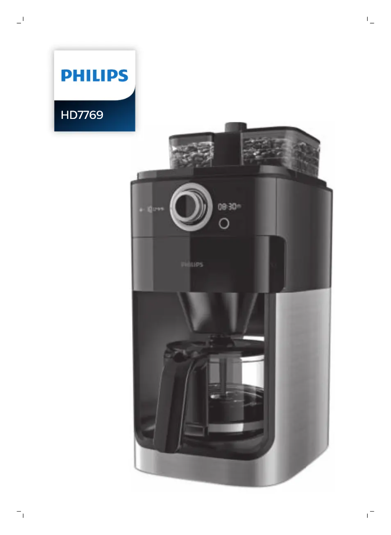 Page 1 of the manual User Manual Philips Grind & Brew HD7769