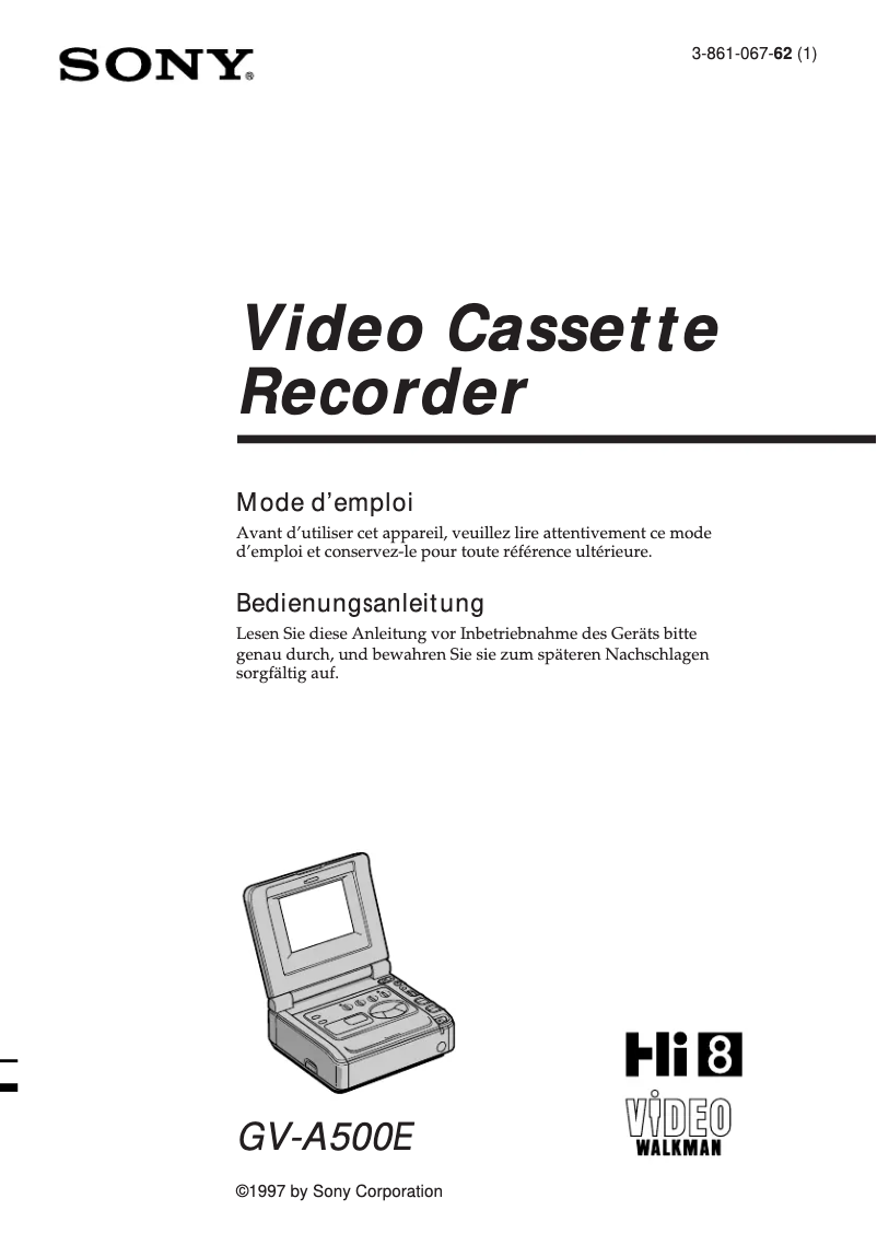 Image de la première page du manuel de l'appareil GV-A500E