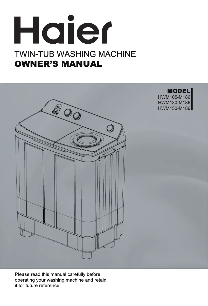 Page 1 de la notice Manuel utilisateur Haier HWM130-M186