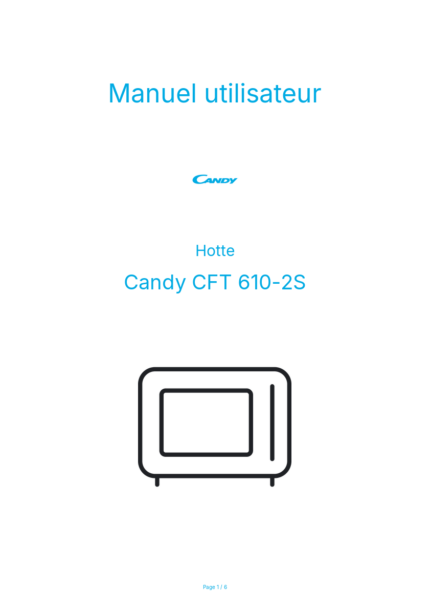 Page n°1 - Manuel utilisateur Candy CFT 610-2S