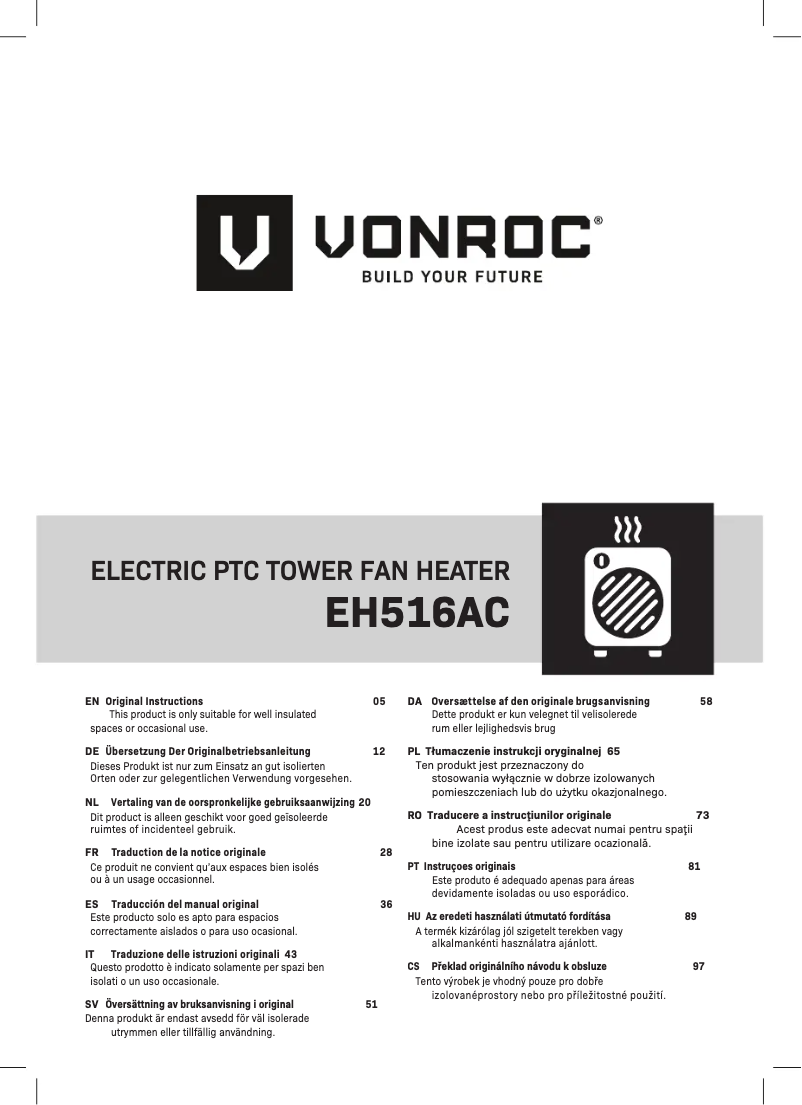 Page 1 of the manual User Manual Vonroc EH516AC