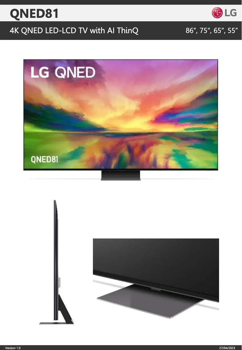 Image de la première page du manuel de l'appareil 55QNED81SRA