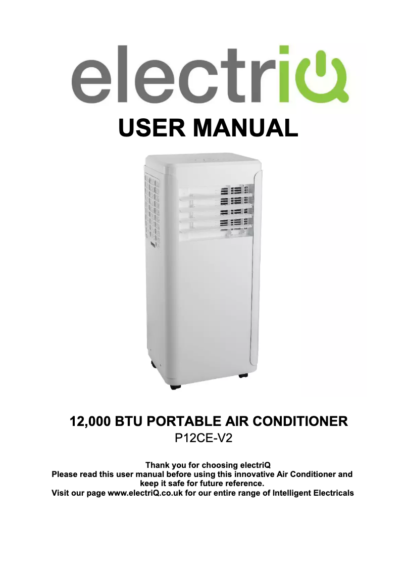 Page n°1 - Manuel utilisateur ElectriQ P12CE-V2