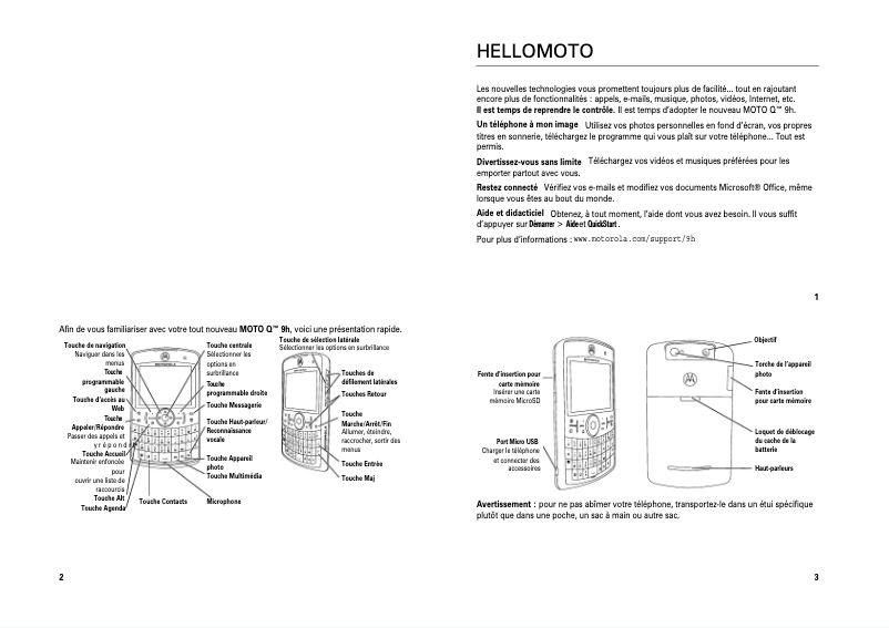 Page n°1 - Manuel utilisateur Motorola MotoQ 9h Global