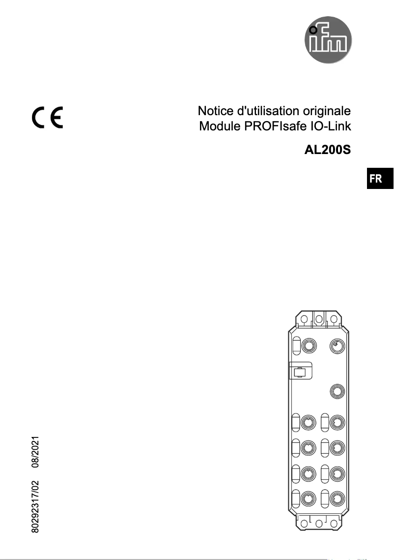 Page 1 de la notice Manuel utilisateur IFM AL200S