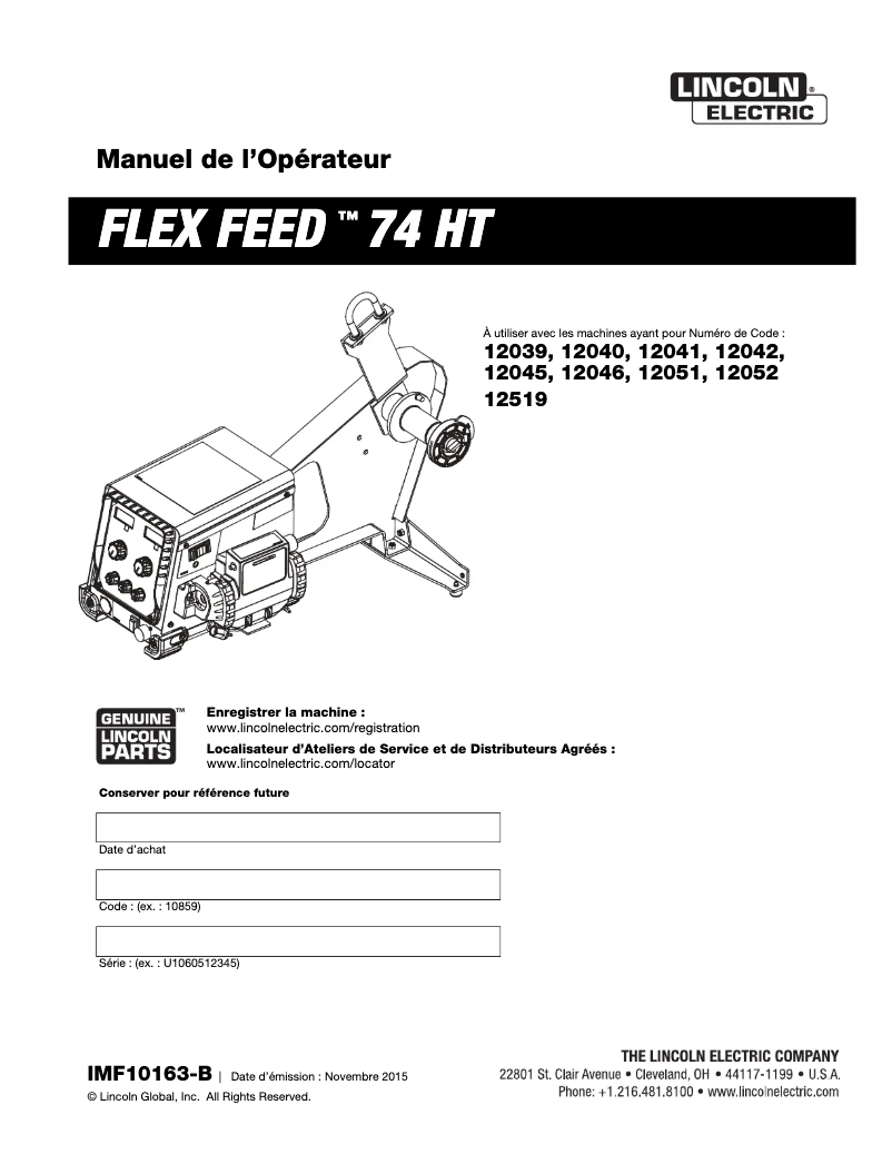 Imagen de la primera página del manual del dispositivo Flex Feed 74 HT