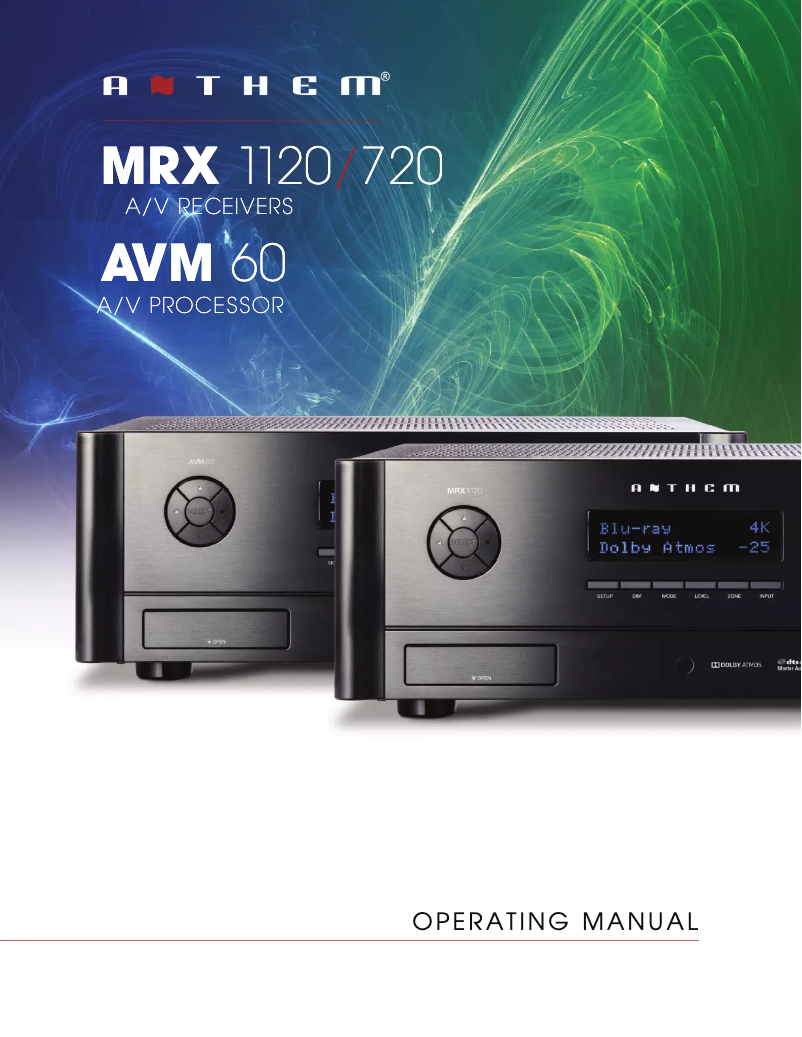 Page n°1 - Manuel utilisateur Anthem MRX 1120