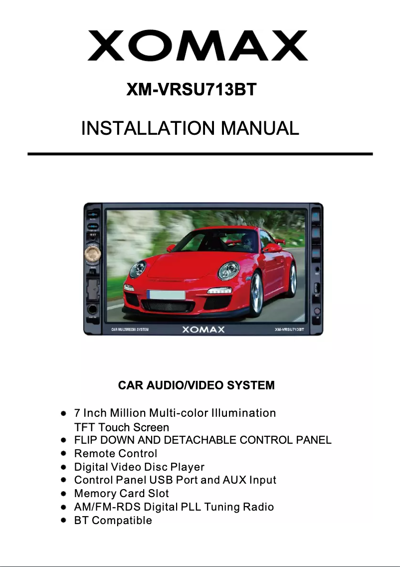 Image de la première page du manuel de l'appareil XM-VRSU713BT