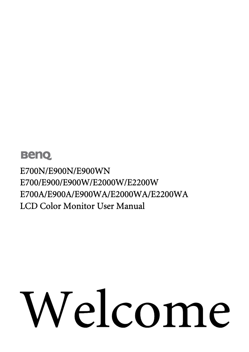 Page 1 de la notice Manuel utilisateur BenQ E900A