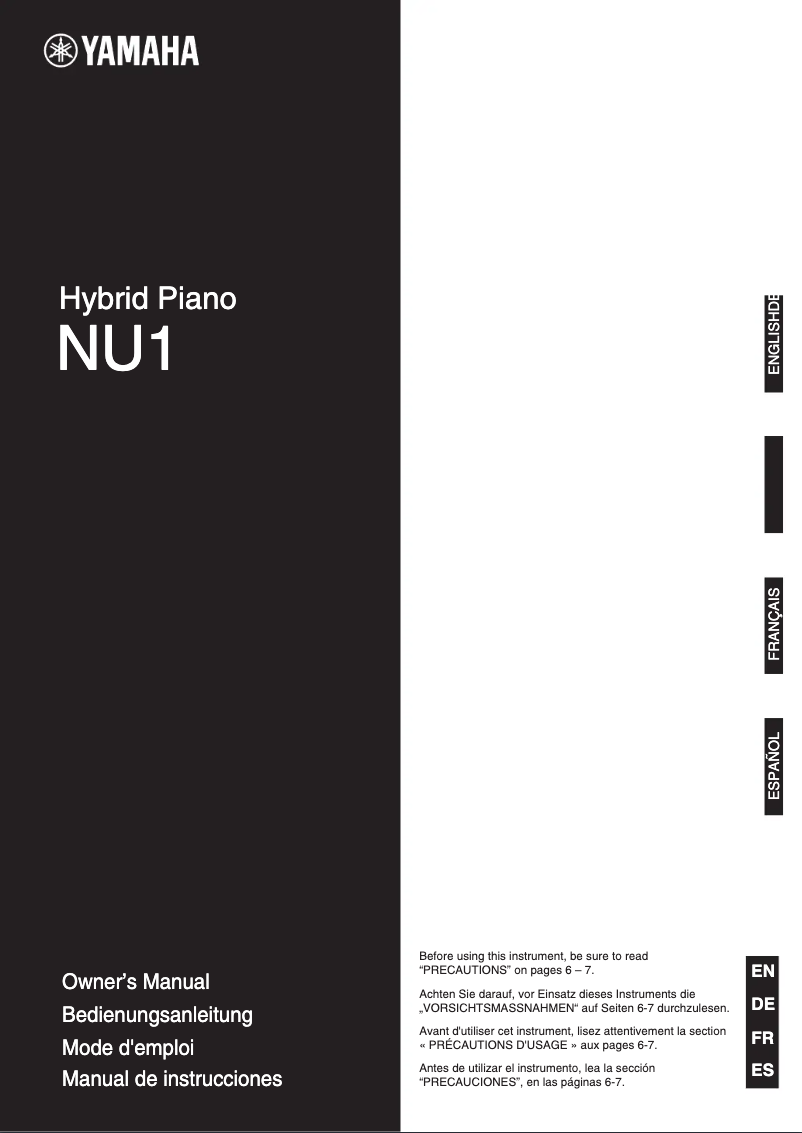 Page 1 de la notice Manuel utilisateur Yamaha NU1