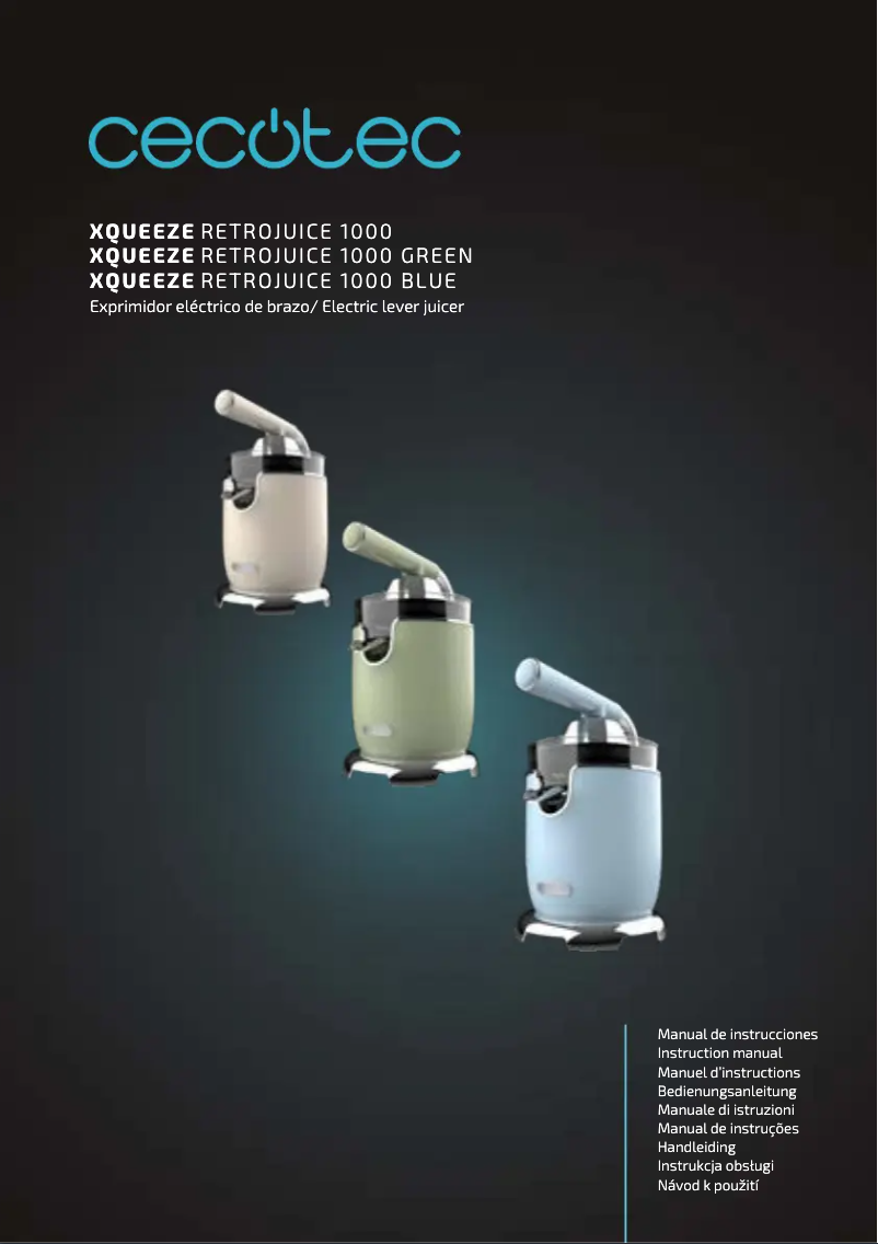 Page 1 de la notice Manuel utilisateur Cecotec Xqueeze RetroJuice 1000