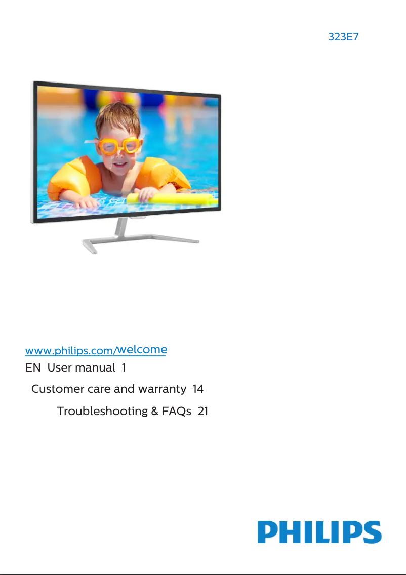 Page n°1 - Manuel utilisateur Philips E Line 323E7