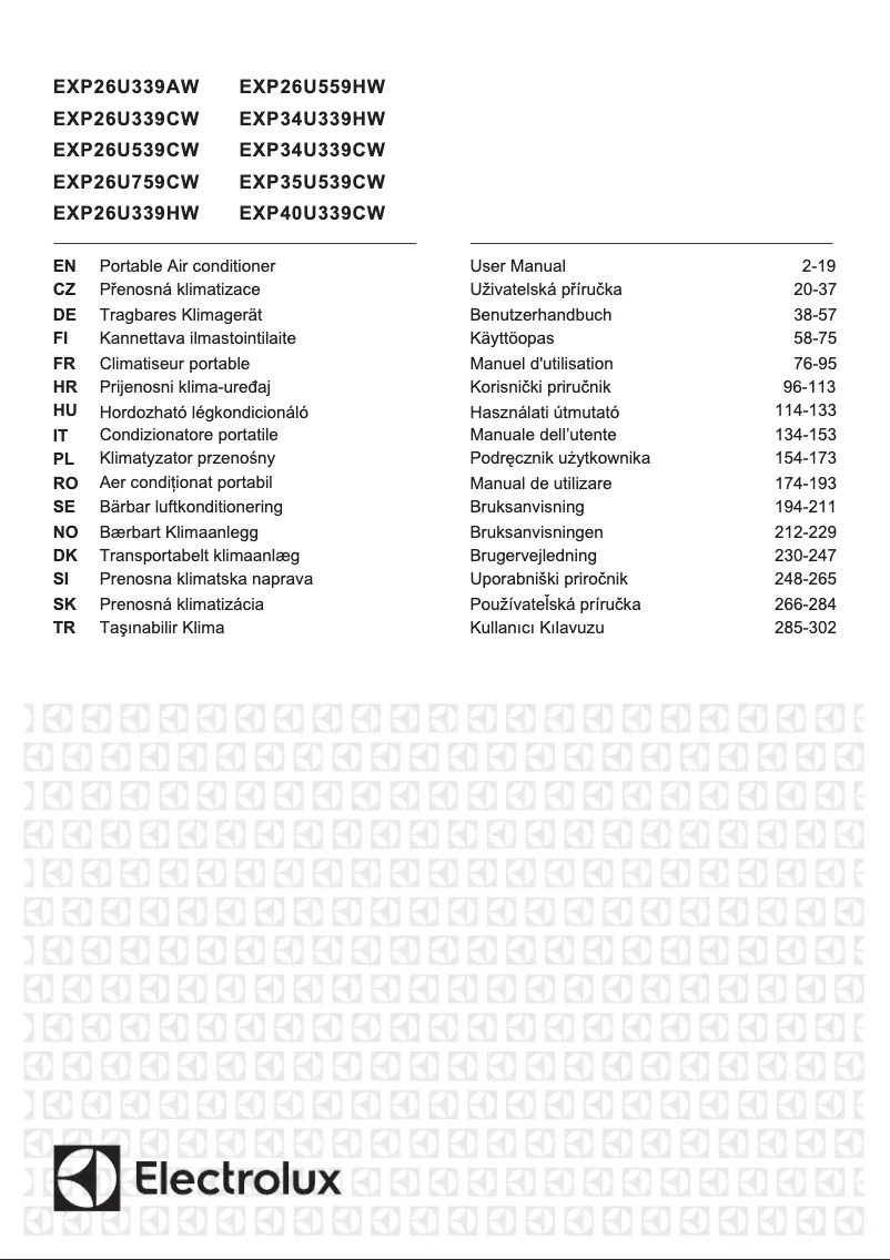 Page 1 de la notice Manuel utilisateur Electrolux EXP26U339CW