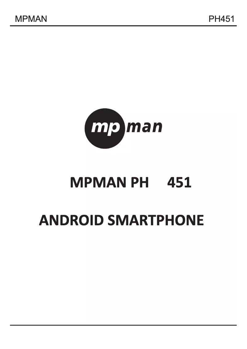 Page 1 de la notice Manuel utilisateur Mpman PH451