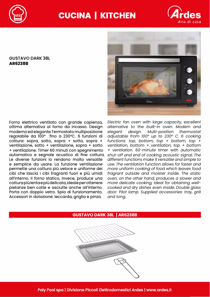 Página 1 del manual Ficha técnica Ardes AR6238B