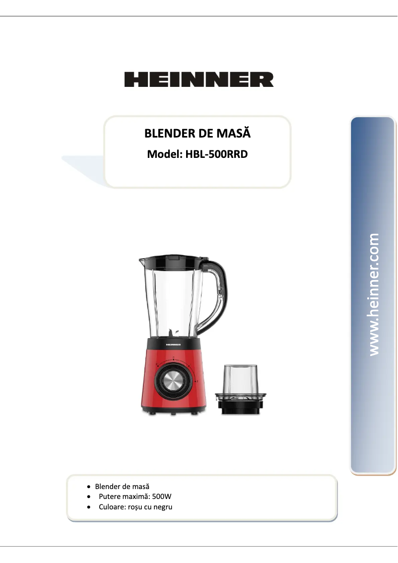 Image de la première page du manuel de l'appareil HBL-500RRD