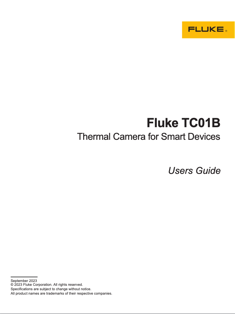 Page n°1 - Manuel utilisateur Fluke TC01A