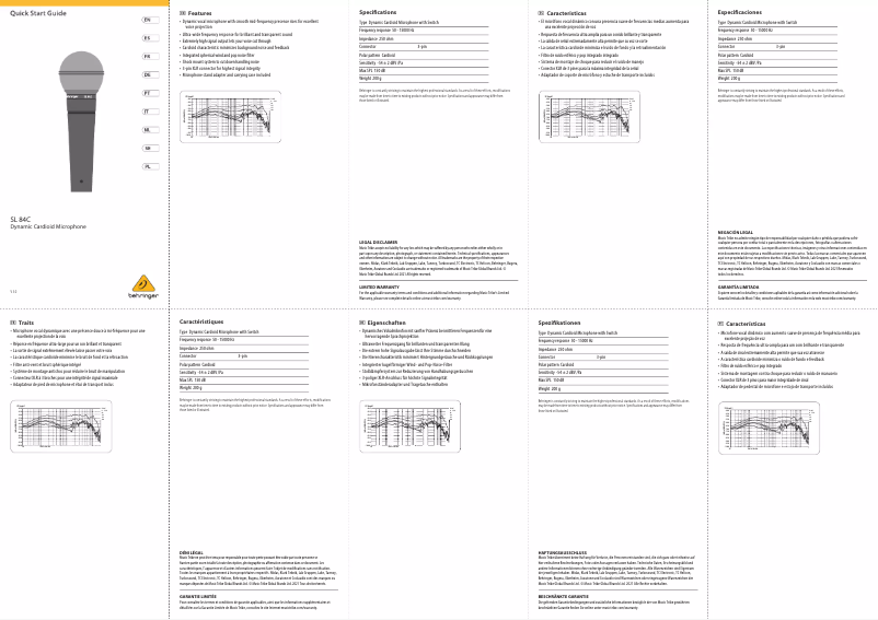 Página 1 del manual Manual de usuario Behringer SL 84C