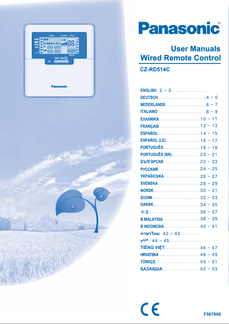 Page n°1 - Manuel utilisateur Panasonic CZ-RD514C