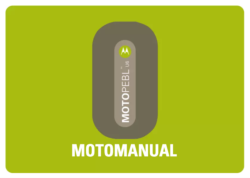 Page 1 de la notice Manuel utilisateur Motorola PEBL U6