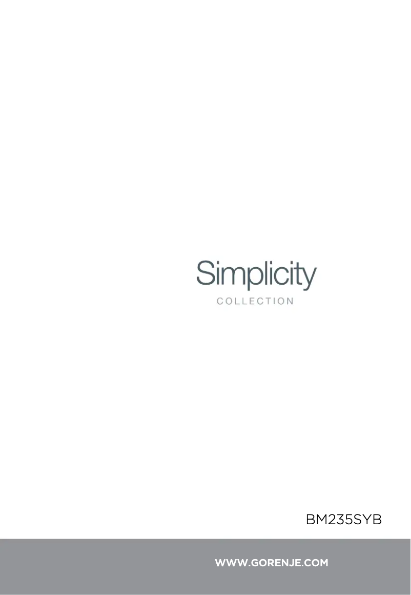 Page 1 de la notice Manuel utilisateur Gorenje BM235SYW