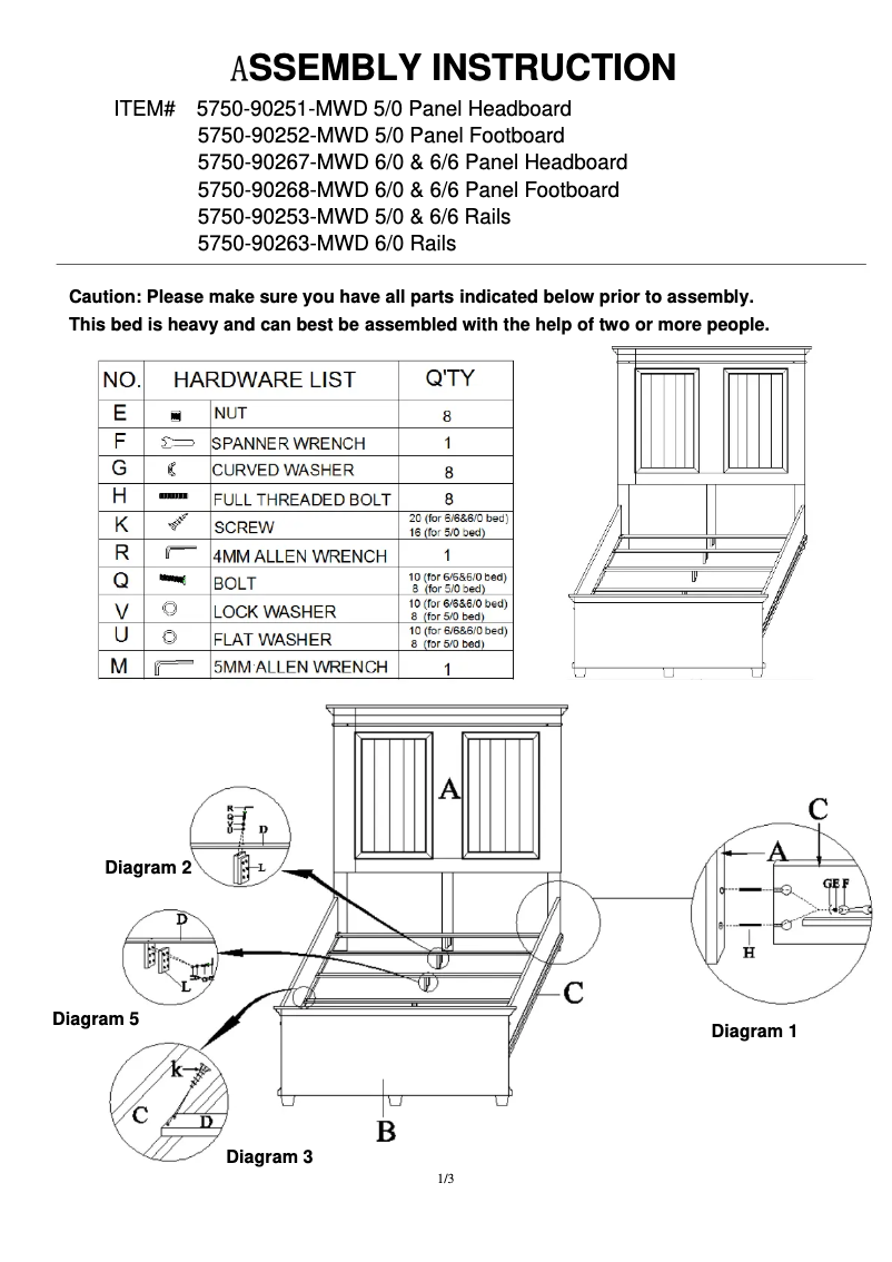 Page 1 de la notice Manuel utilisateur Hooker 5750-90266-MWD