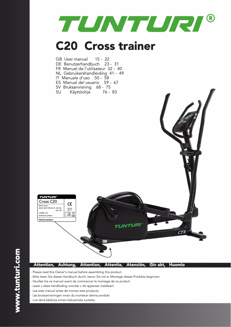 Image de la première page du manuel de l'appareil Competence C20-R