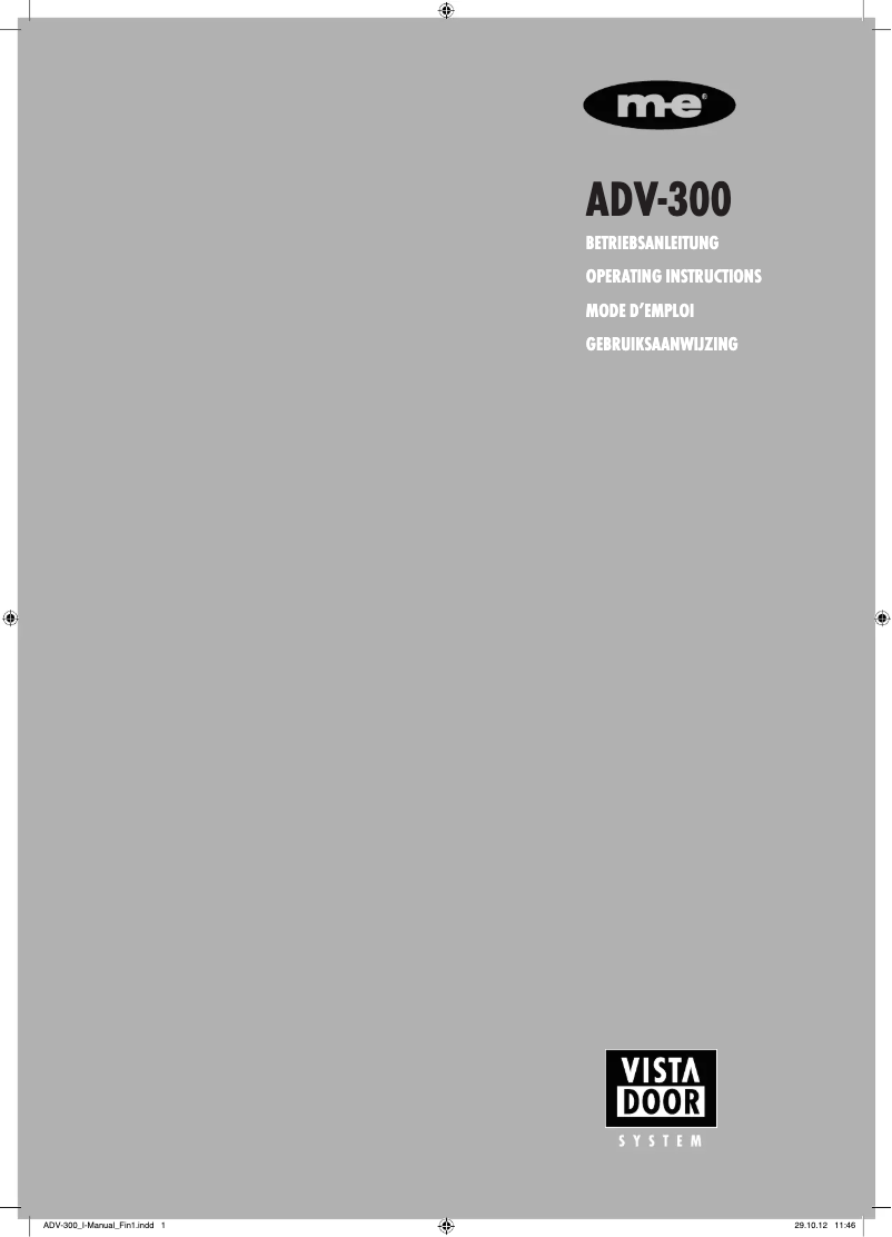 Page n°1 - Manuel utilisateur m-e ADV-320