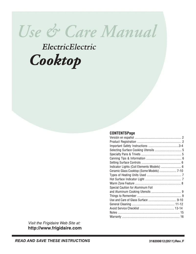 Page 1 de la notice Manuel utilisateur Frigidaire GLEC30S8ES