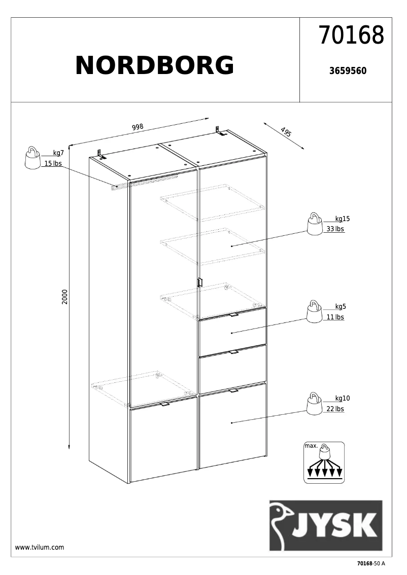Página 1 del manual Manual de usuario JYSK Nordborg (100x200x50)