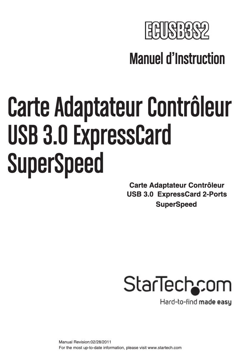 Image de la première page du manuel de l'appareil ECUSB3S2