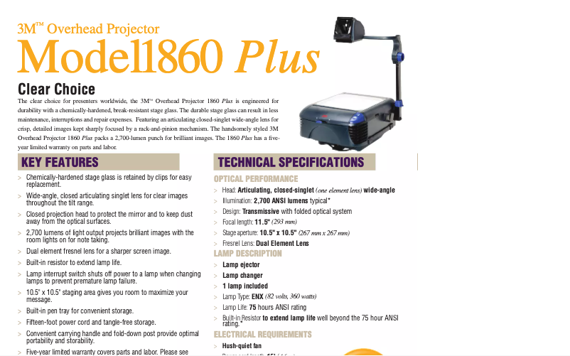 Page 1 de la notice Manuel utilisateur 3M 1860