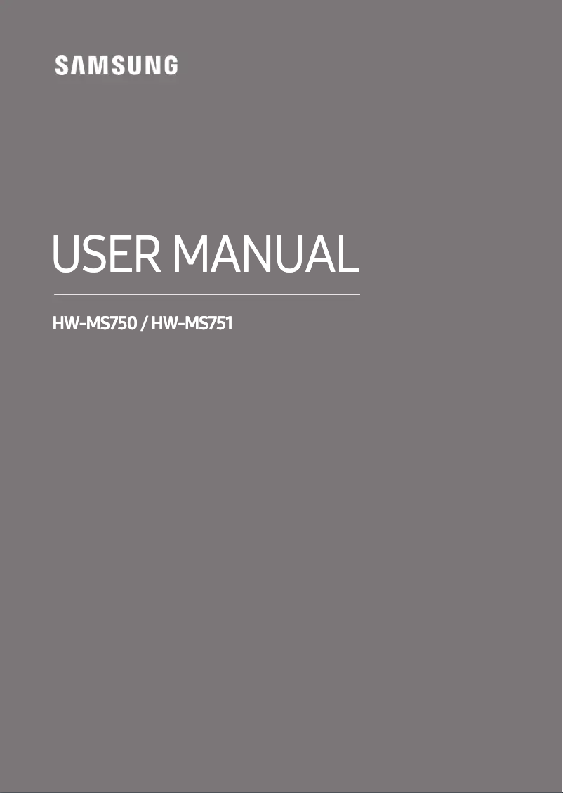 Image de la première page du manuel de l'appareil HW-MS751