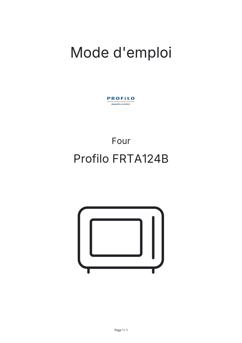 Page n°1 - Mode d'emploi Profilo FRTA124B