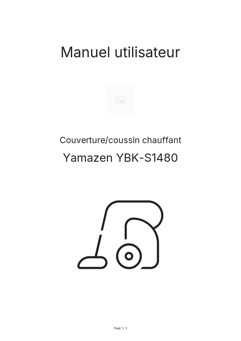 Page n°1 - Manuel utilisateur Yamazen YBK-S1480