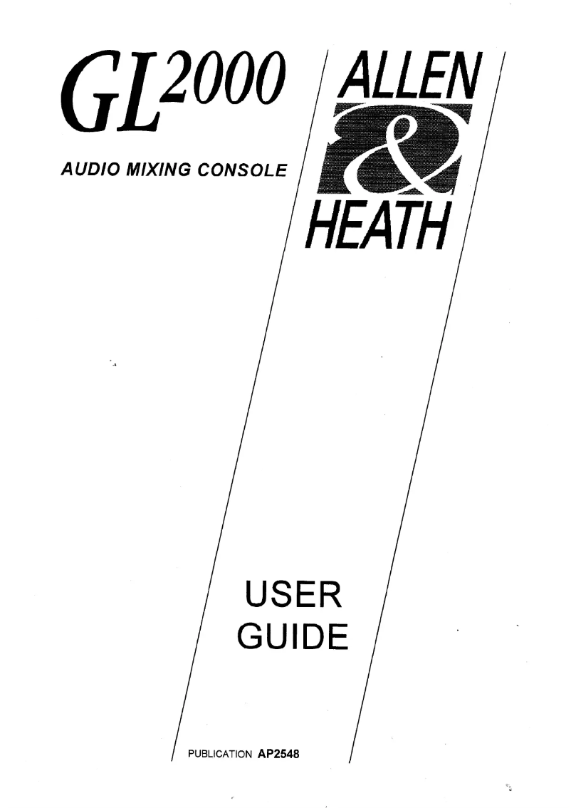 Página 1 del manual Manual de usuario Allen & Heath GL2000