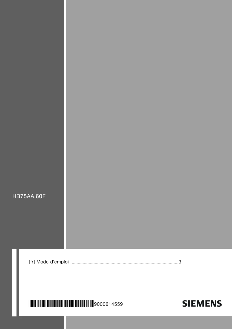 Image de la première page du manuel de l'appareil HB75AA660F