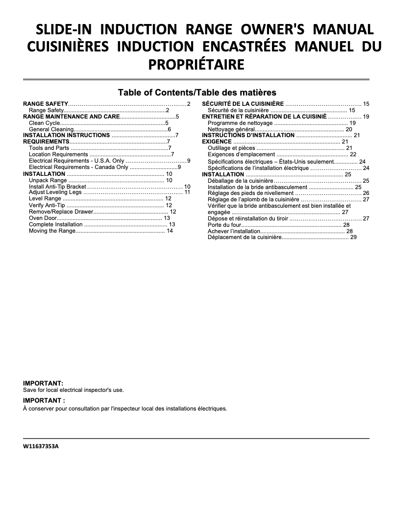 Page n°1 - Manuel utilisateur Jenn-Air JIS1450ML