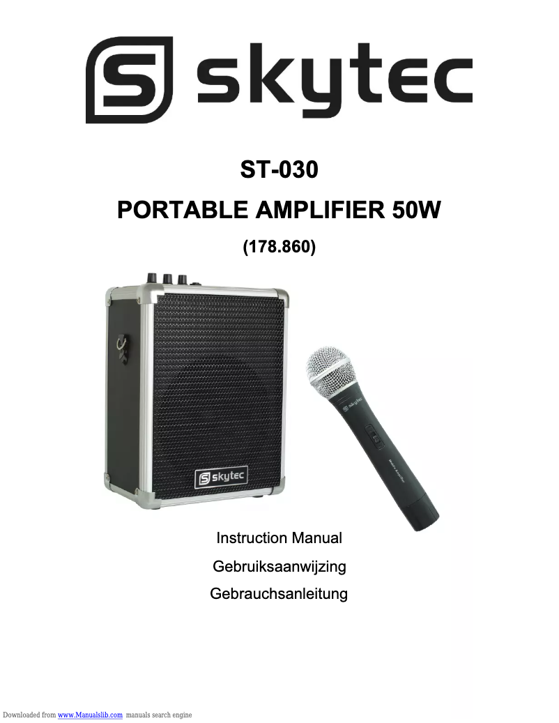 Page 1 de la notice Manuel utilisateur Skytec ST-030