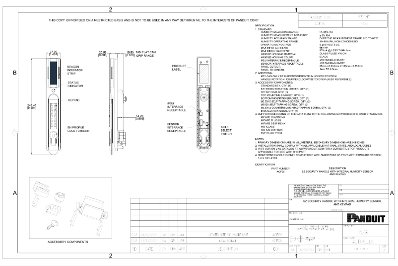 Page n°1 - Dessin technique Panduit ACF06