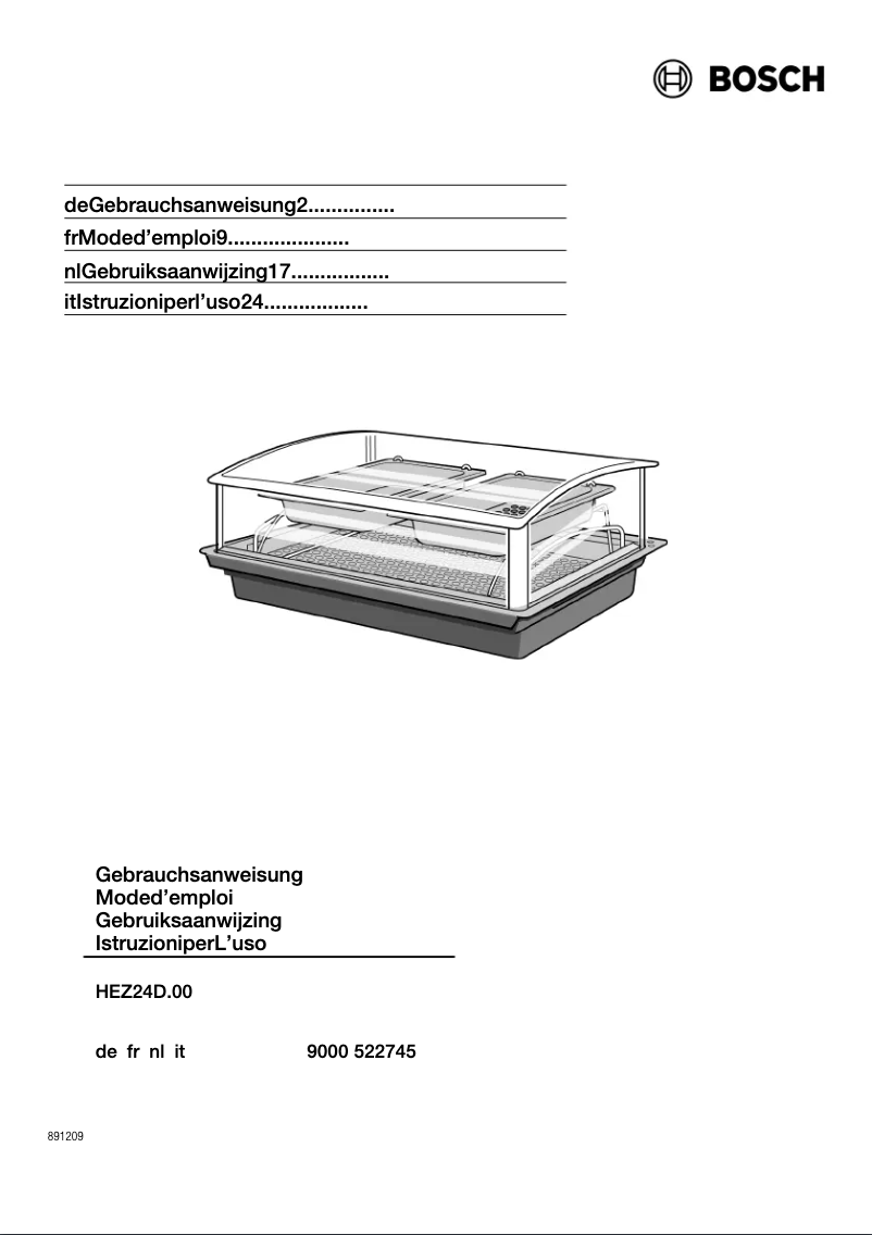 Page 1 de la notice Manuel utilisateur Bosch HEZ24D400