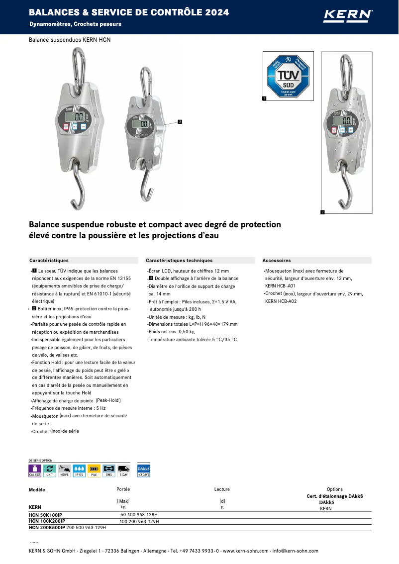 Page 1 de la notice Brochure Kern HCN 200K500IP