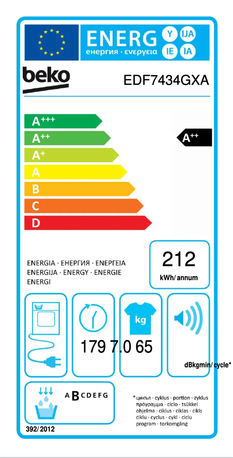 Page 1 de la notice Manuel utilisateur Beko EDF7434GXA