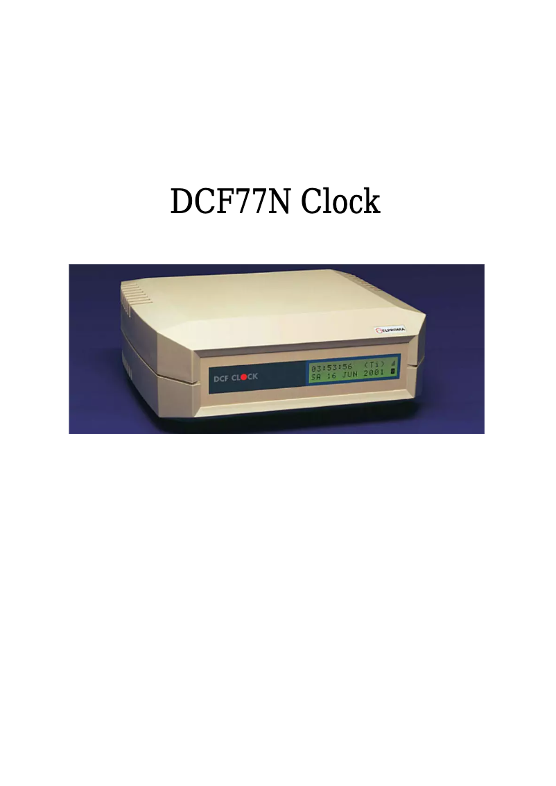 Página 1 del manual Manual de usuario Elproma DCF77N